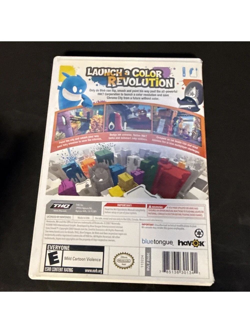 De Blob Nintendo Wii Video Game 2008 No Booklet